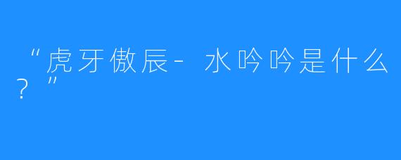 “虎牙傲辰-水吟吟是什么？”