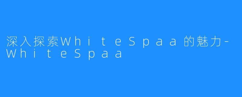 深入探索WhiteSpaa的魅力-WhiteSpaa
