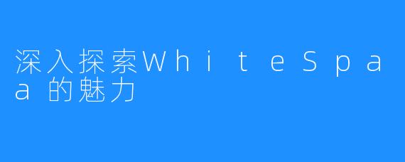 深入探索WhiteSpaa的魅力