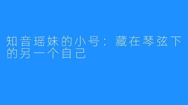 知音瑶妹的小号：藏在琴弦下的另一个自己