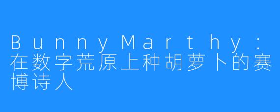 BunnyMarthy:在数字荒原上种胡萝卜的赛博诗人